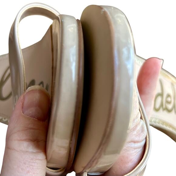 Like new Sam Edelman Patti  nude patent leather strappy heels sz 8.5 - Picture 10 of 10